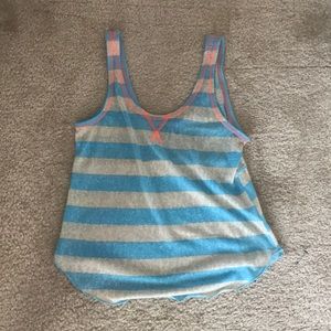 Blue Striped Crop Top